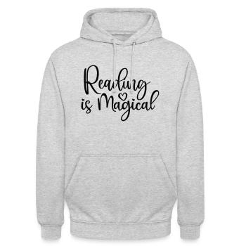 Reading Is Magical - Unisex Hoodie - Hellgrau meliert - Vorne - Alina (178cm) & Michal (187cm)