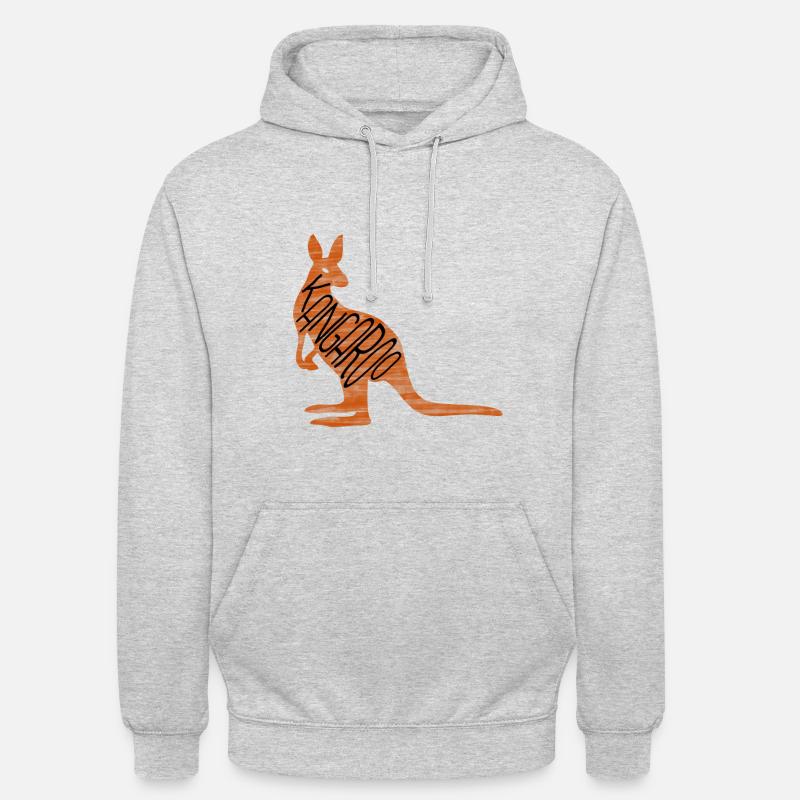 Kangaroo - Australia - Idée cadeau - Tshirt - Sweat-shirt à capuche unisexe - gris clair chiné