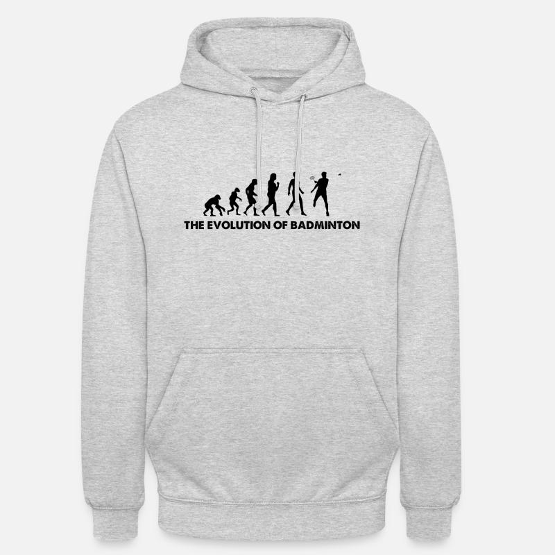 L’évolution du badminton - Sweat-shirt à capuche unisexe - gris clair chiné