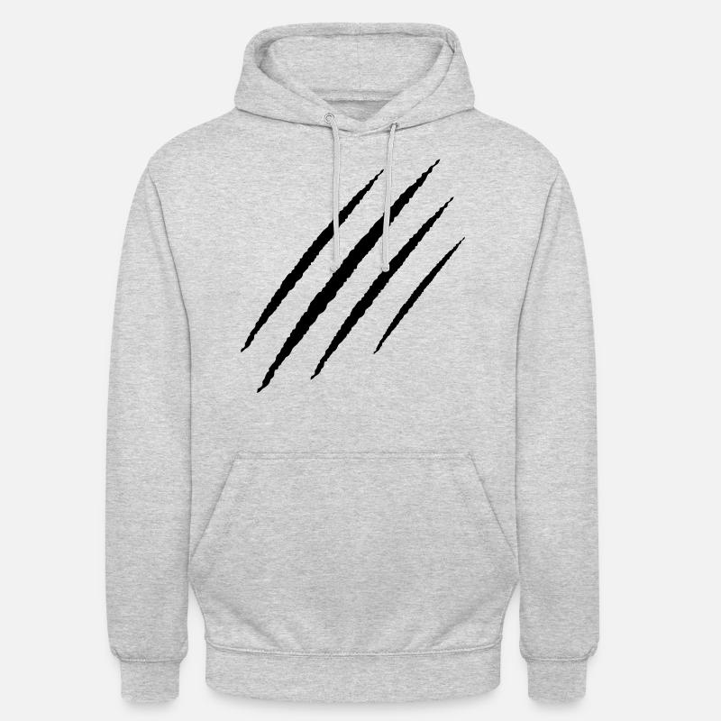 griffe griffe blessure symbole griffes - Sweat-shirt à capuche unisexe - gris clair chiné