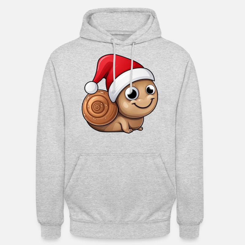 Escargot de Noël - Sweat-shirt à capuche unisexe - gris clair chiné
