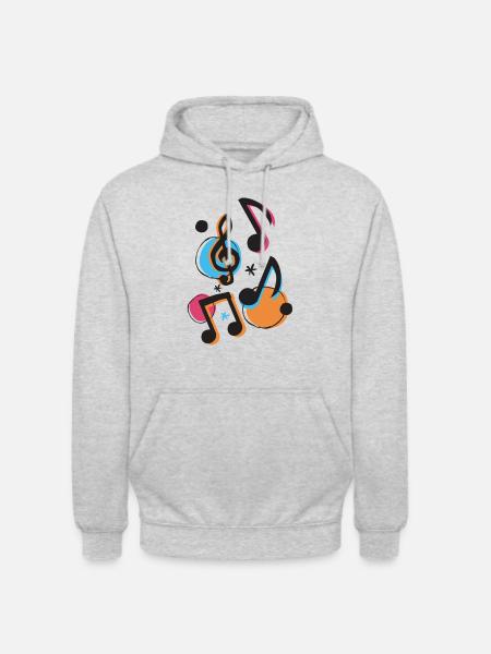 Noten | Von Clare - Unisex Hoodie - Hellgrau meliert