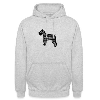 Schnauzer - Unisex Hoodie - Hellgrau meliert - Vorne - Alina (178cm) & Michal (187cm)