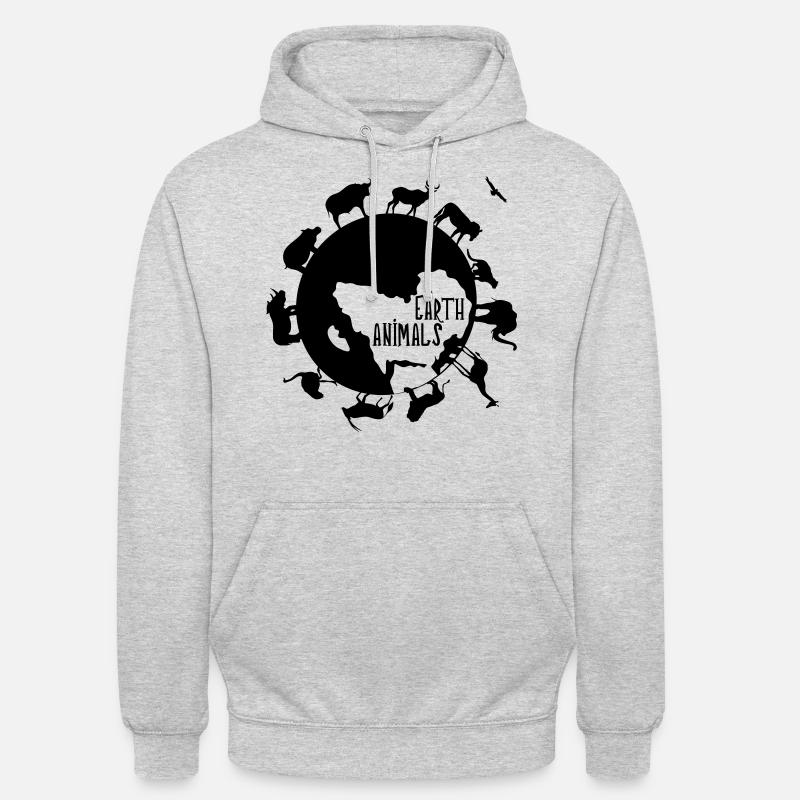 Animaux de la Terre - Notre faune - Sweat-shirt à capuche unisexe - gris clair chiné