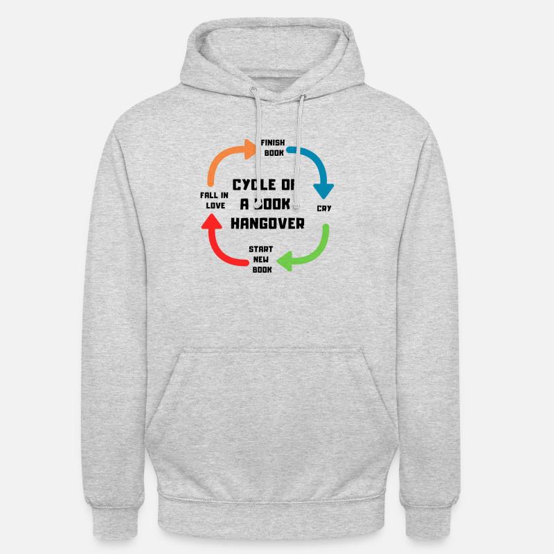 1002 Buchkater | Bookrebels - Unisex Hoodie - Hellgrau meliert