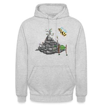 Les abeilles apprennent à voler - première leçon de vol - Sweat-shirt à capuche unisexe - gris clair chiné - Devant - Alina (178cm) & Michal (187cm)