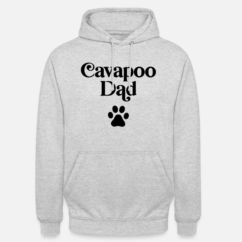 Papa Cavapoo - Sweat-shirt à capuche unisexe - gris clair chiné