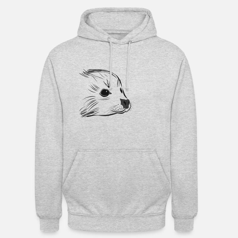 Phoque - Sweat-shirt à capuche unisexe - gris clair chiné