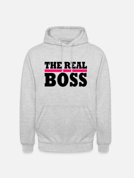 The real boss - Unisex Hoodie - light heather grey