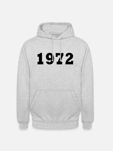 1972 - Sweat-shirt à capuche unisexe - gris clair chiné