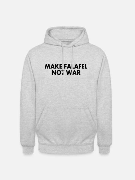 Make falafel not war - Unisex Hoodie - light heather grey