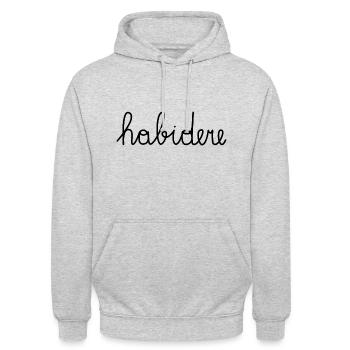 Habidere - Unisex Hoodie - Hellgrau meliert - Vorne - Alina (178cm) & Michal (187cm)
