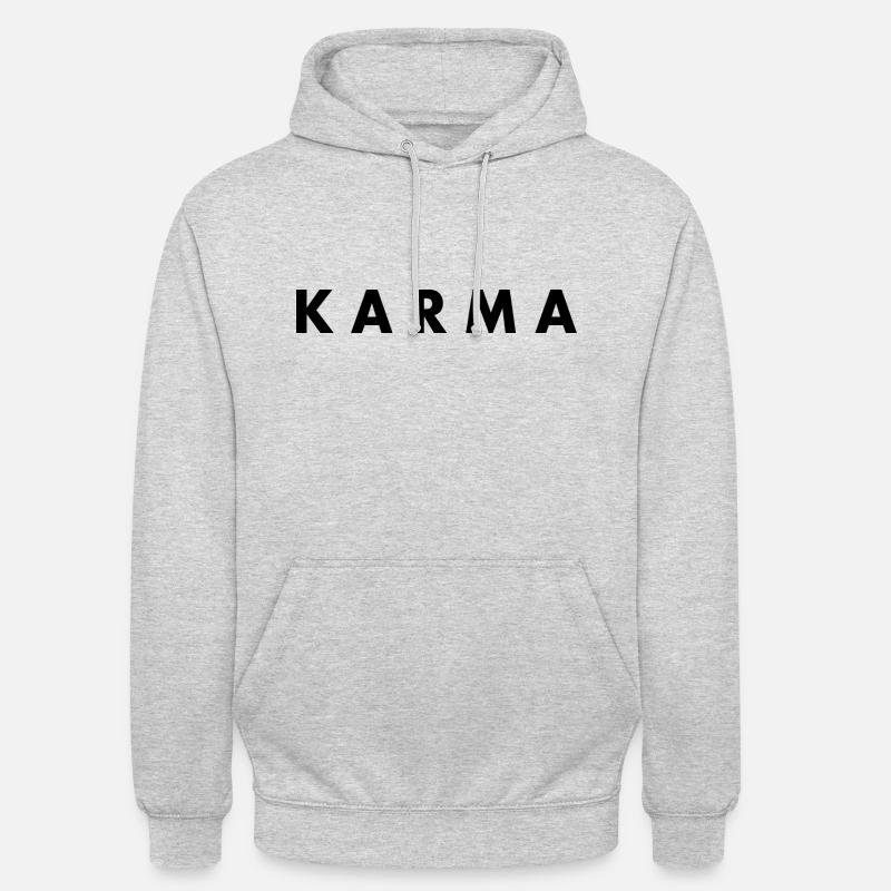 Karma - Sweat-shirt à capuche unisexe - gris clair chiné