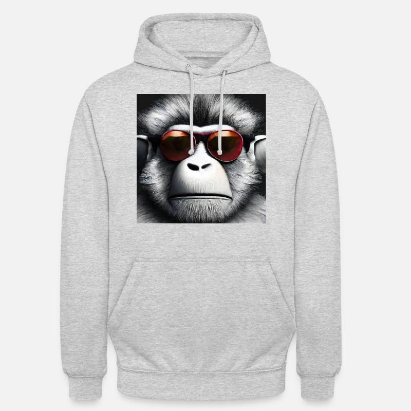 SINGE COOL - Sweat-shirt à capuche unisexe - gris clair chiné