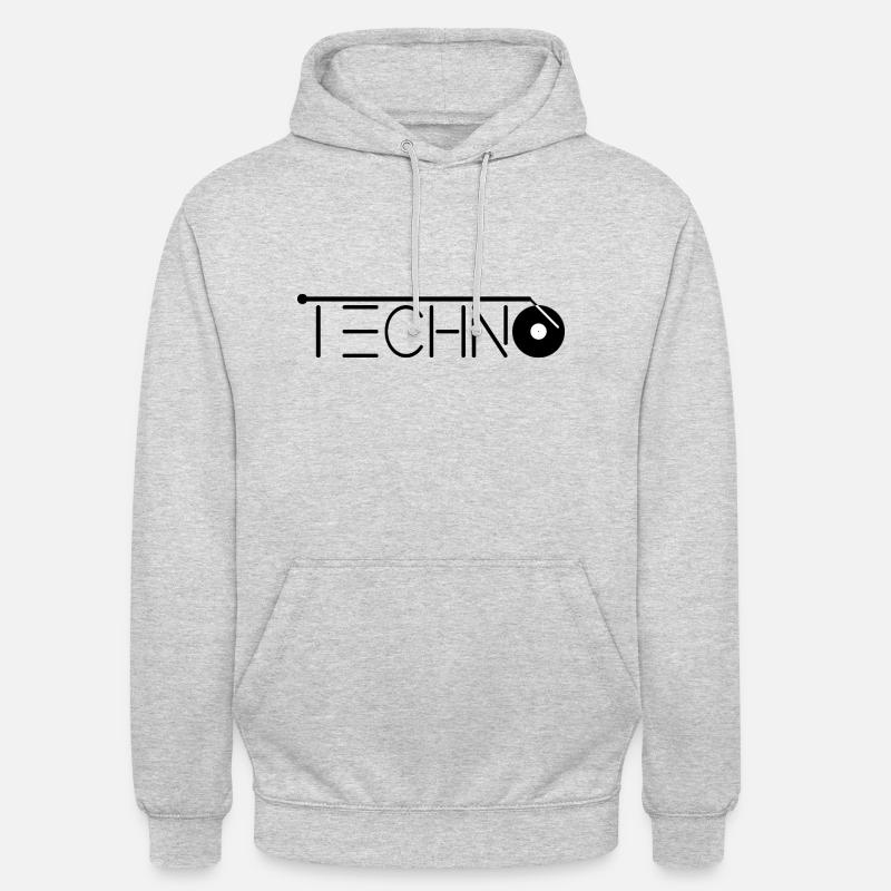 Techno - Sweat-shirt à capuche unisexe - gris clair chiné