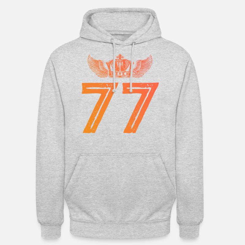 77 Couronne de numéros - Sweat-shirt à capuche unisexe - gris clair chiné