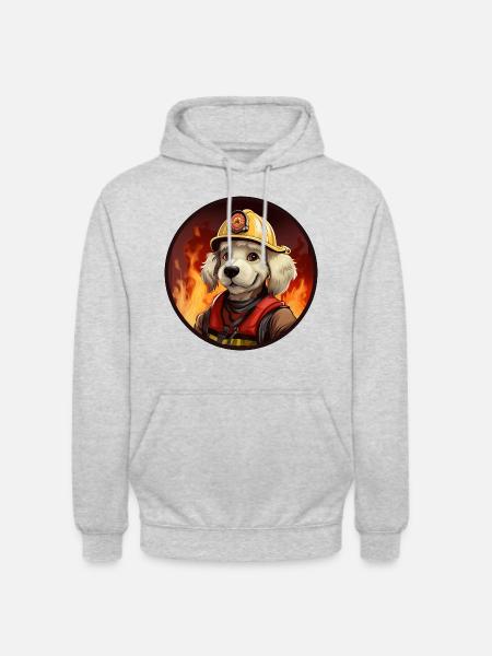 Chien de pompier - Sweat-shirt à capuche unisexe - gris clair chiné