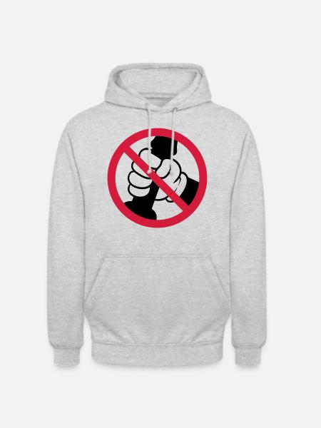 branler affiche interdit - Sweat-shirt à capuche unisexe - gris clair chiné