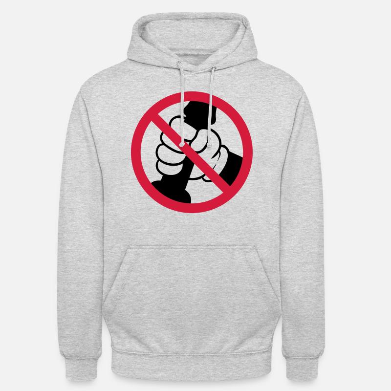 branler affiche interdit - Sweat-shirt à capuche unisexe - gris clair chiné