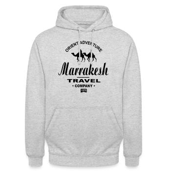 Marrakesch - Marokko - Kamel - Karavane - Unisex Hoodie - Hellgrau meliert - Vorne - Alina (178cm) & Michal (187cm)