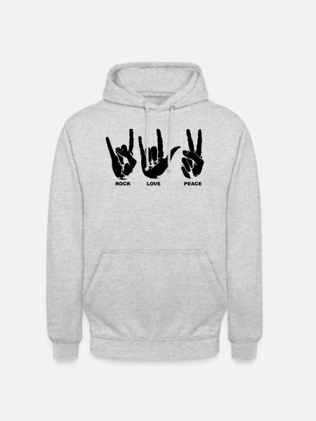 Rock Love Peace - Unisex Hoodie - light heather grey