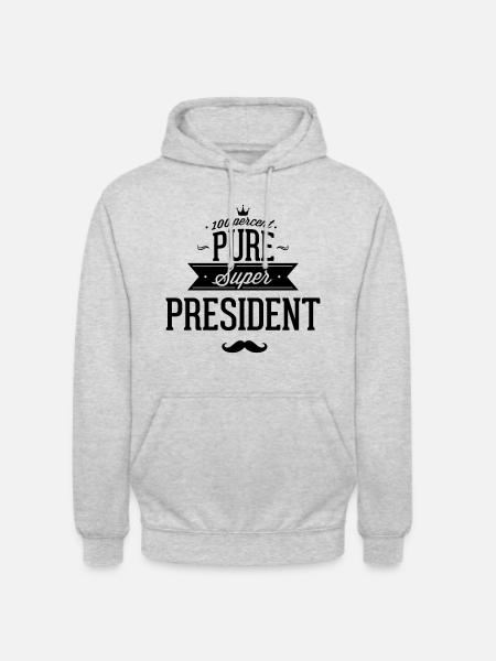 100% Super President - Unisex Hoodie - light heather grey