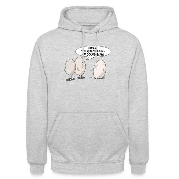 Ei des Columbus - Unisex Hoodie - Hellgrau meliert - Vorne - Alina (178cm) & Michal (187cm)