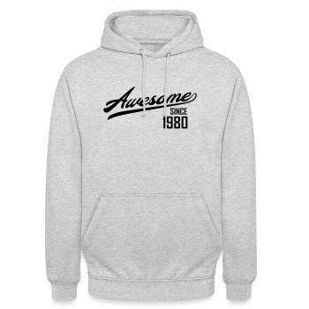 Awesome Since 1980 - Unisex Hoodie - Hellgrau meliert - Vorne - Alina (178cm) & Michal (187cm)