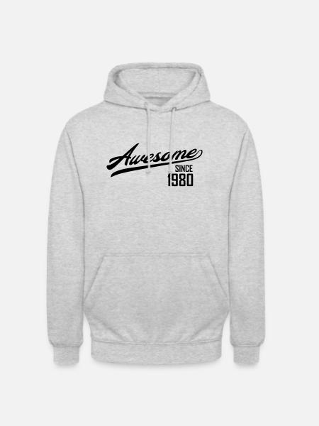Awesome Since 1980 - Unisex Hoodie - Hellgrau meliert