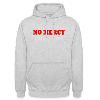 No mercy - Unisex Hoodie - Hellgrau meliert - Vorne - Alina (178cm) & Michal (187cm)