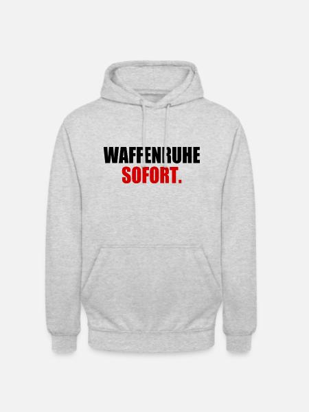 waffenruhe sofort - Unisex Hoodie - Hellgrau meliert