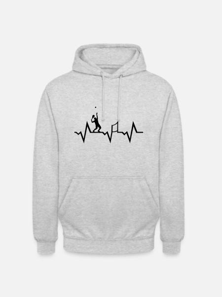 Tennis Herzschlag - Unisex Hoodie - Hellgrau meliert