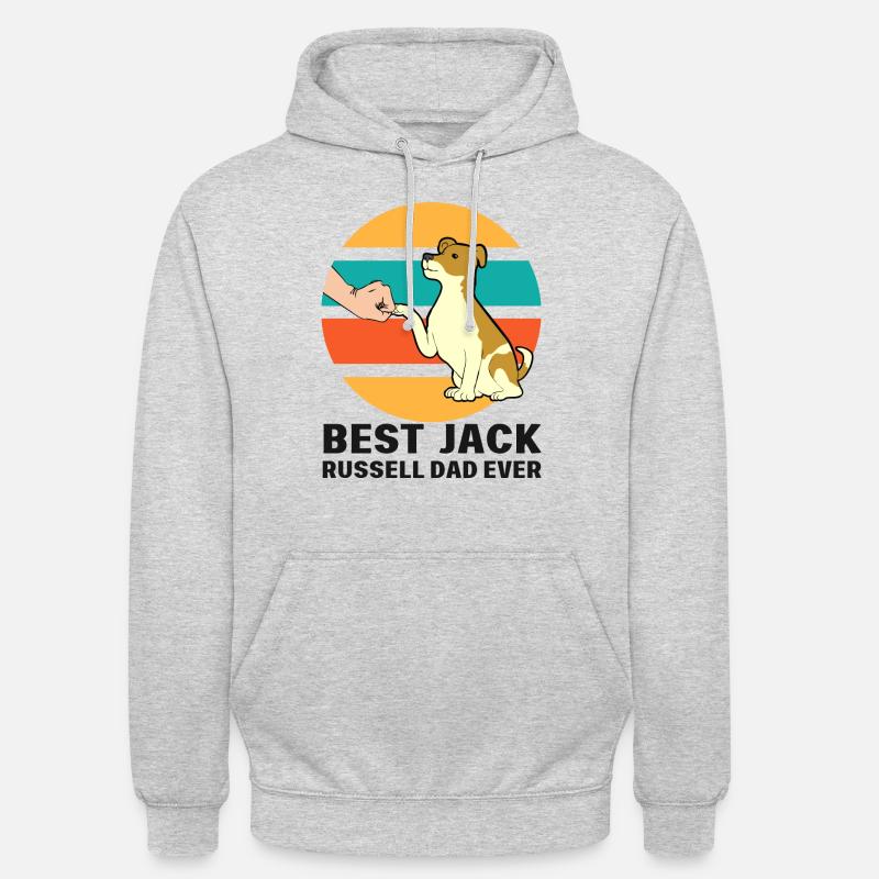 Jack Russel Papa - Unisex Hoodie - Hellgrau meliert
