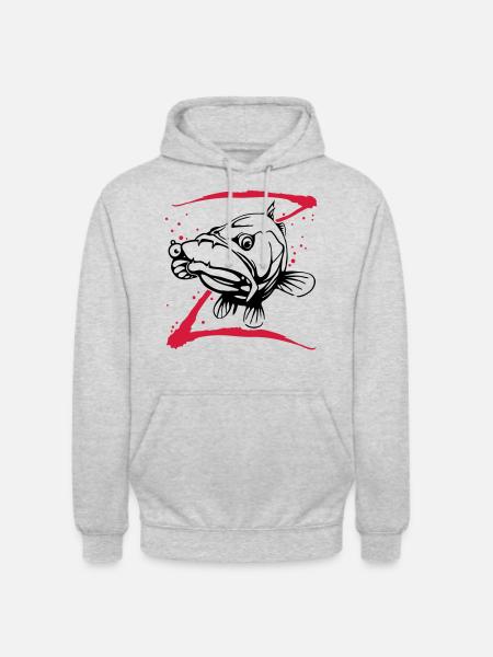 Z wie Zander - Unisex Hoodie - Hellgrau meliert