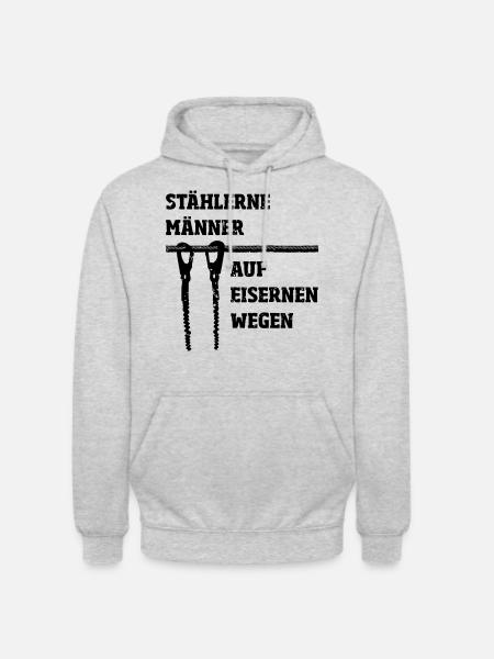 Klettersteig für harte Männer - Unisex Hoodie - Hellgrau meliert