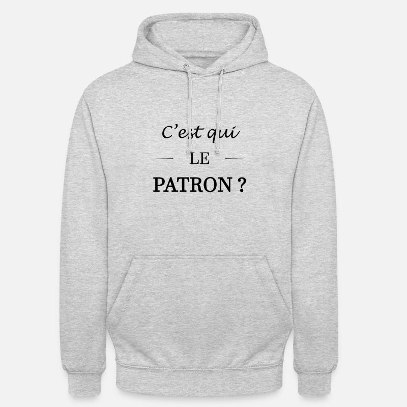 C'est qui le patron - Sweat-shirt à capuche unisexe - gris clair chiné