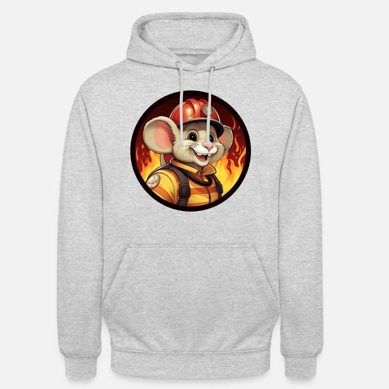 Firefighter Mouse - Unisex Hoodie - light heather grey