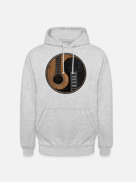 Gitaar E Gitaar Yin Yang - Uniseks hoodie - lichtgrijs gemêleerd