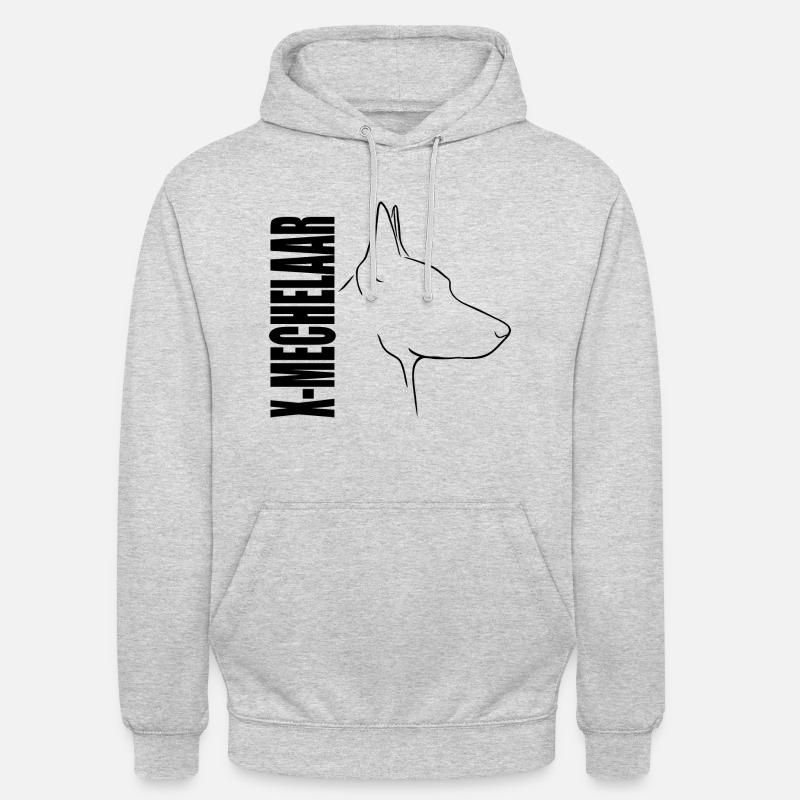 X-MECHELAAR Profil Hunde Hund Wilsigns - Unisex Hoodie - Hellgrau meliert