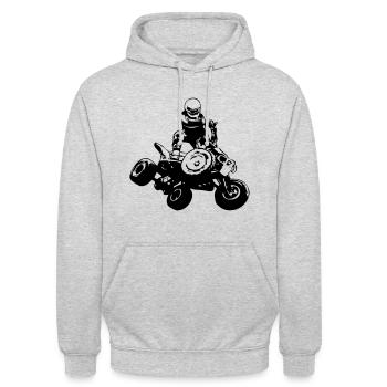 Quad Racer - Unisex Hoodie - Hellgrau meliert - Vorne - Alina (178cm) & Michal (187cm)