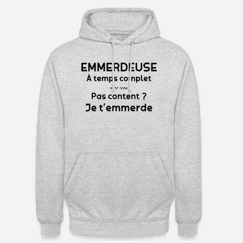 Emmerdeuse A Temps Complet - Sweat-shirt à capuche unisexe - gris clair chiné