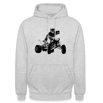 Course de quad - ATV Racer - Sweat-shirt à capuche unisexe - gris clair chiné - Devant - Alina (178cm) & Michal (187cm)
