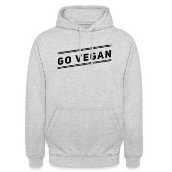 Go Vegan - Unisex Hoodie - light heather grey - Front - Alina (178cm) & Michal (187cm)