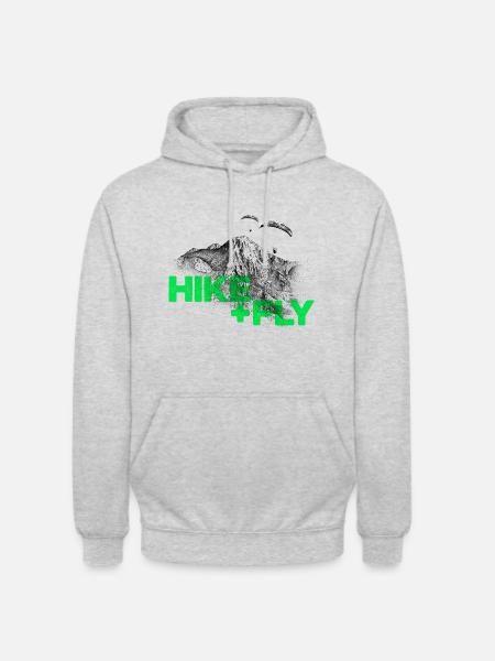Hike & Fly Paragliding green - Unisex Hoodie - light heather grey