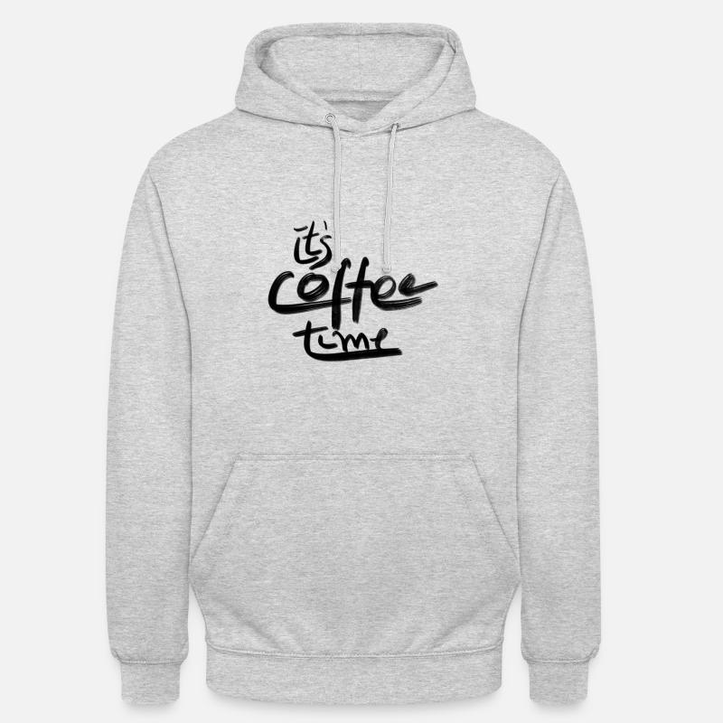 KAFFEE, COFFEE TIME, KAFFEEPAUSE - Unisex Hoodie - Hellgrau meliert
