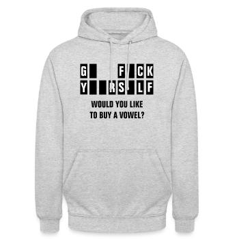 GO FUCK YOURSELF - Unisex Hoodie - Hellgrau meliert - Vorne - Alina (178cm) & Michal (187cm)