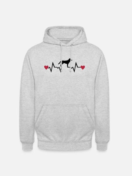 Heartbeat & Dog, German Shepherd - Unisex Hoodie - light heather grey