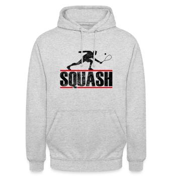 Squash Joueur Squash Shirt - Sweat-shirt à capuche unisexe - gris clair chiné - Devant - Alina (178cm) & Michal (187cm)