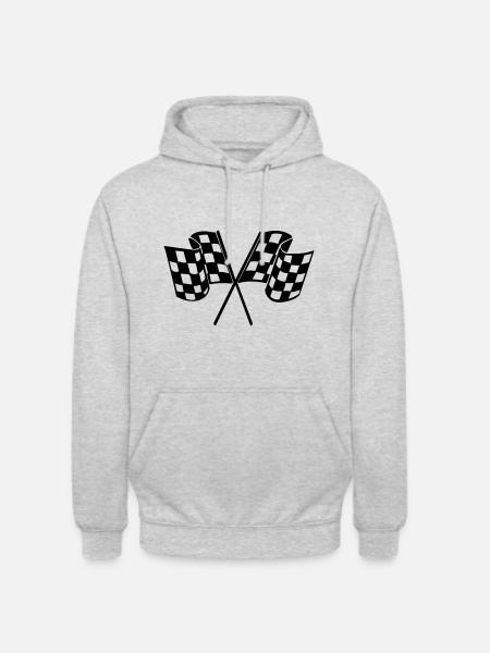 Drapeau Course Cible Voiture - Sweat-shirt à capuche unisexe - gris clair chiné
