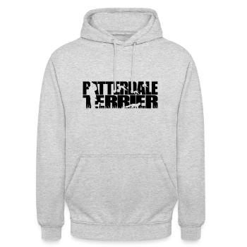 PATTERDALE TERRIER Jagdhund Jagdhunde Wilsigns - Unisex Hoodie - Hellgrau meliert - Vorne - Alina (178cm) & Michal (187cm)